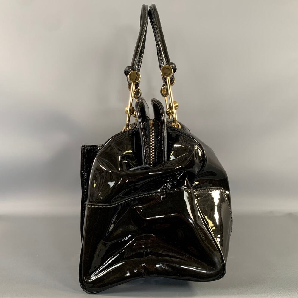 Dolce & Gabbana Black Gold Polyurethane Satchel Handbag One Size - Picture 4 of 10